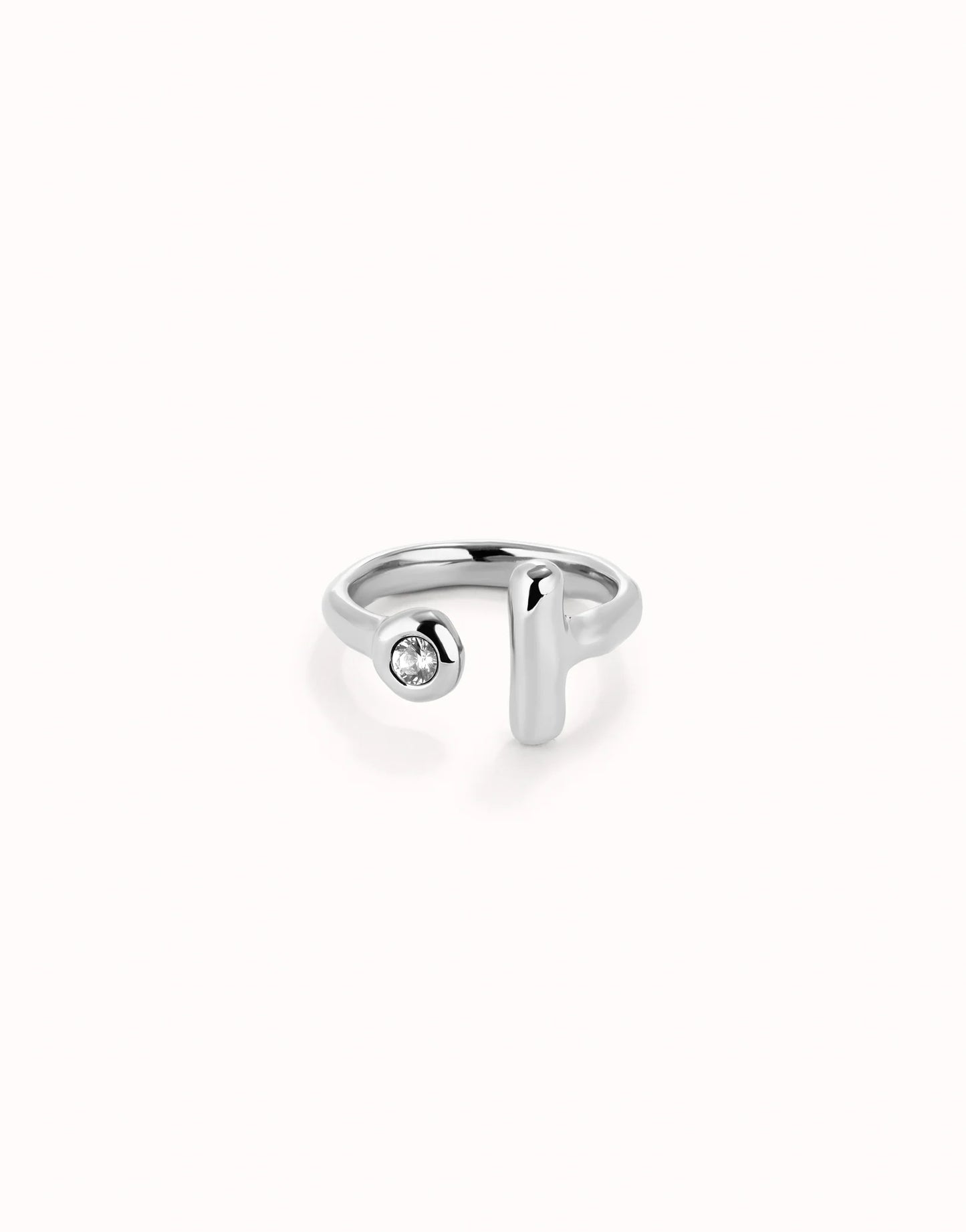 Open ring with white topaz - Silver