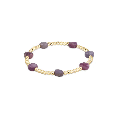 Admire Gold 3mm Bead Bracelet - Ruby