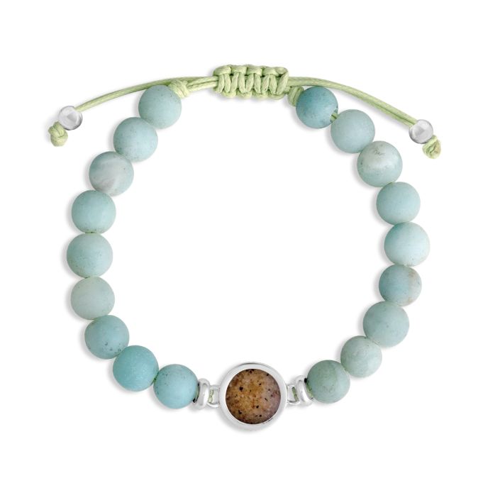 Beaded Bracelet Adjustable - Round - Amazonite