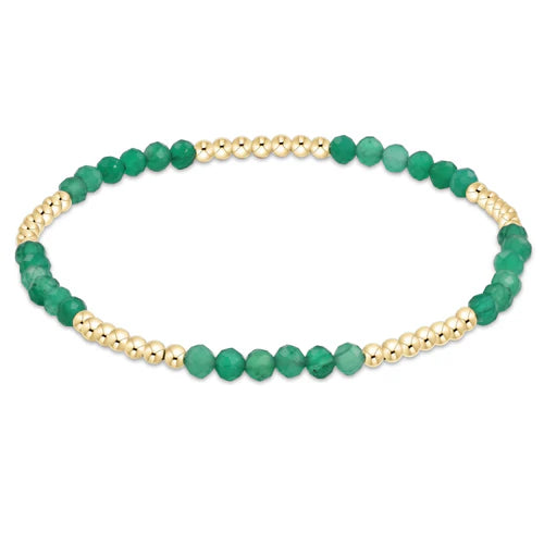 Blissful Pattern 2.5mm Bead Bracelet - Green Onyx