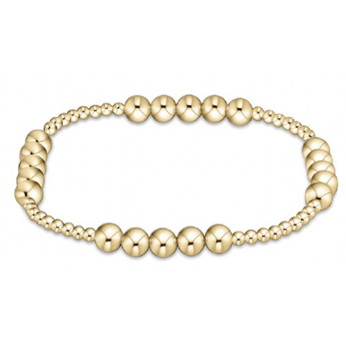 Classic Blissful Pattern 2.5mm Bead Bracelet - 5mm Gold