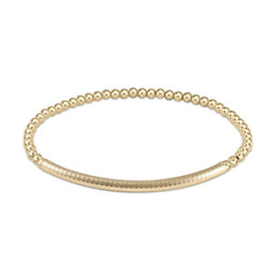 Classic Gold 3mm Bead Bracelet - Bliss Bar Textured