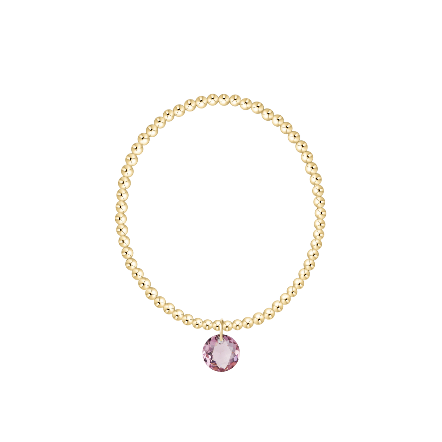 Classic Gold 3mm Bracelet - Reflection Charm