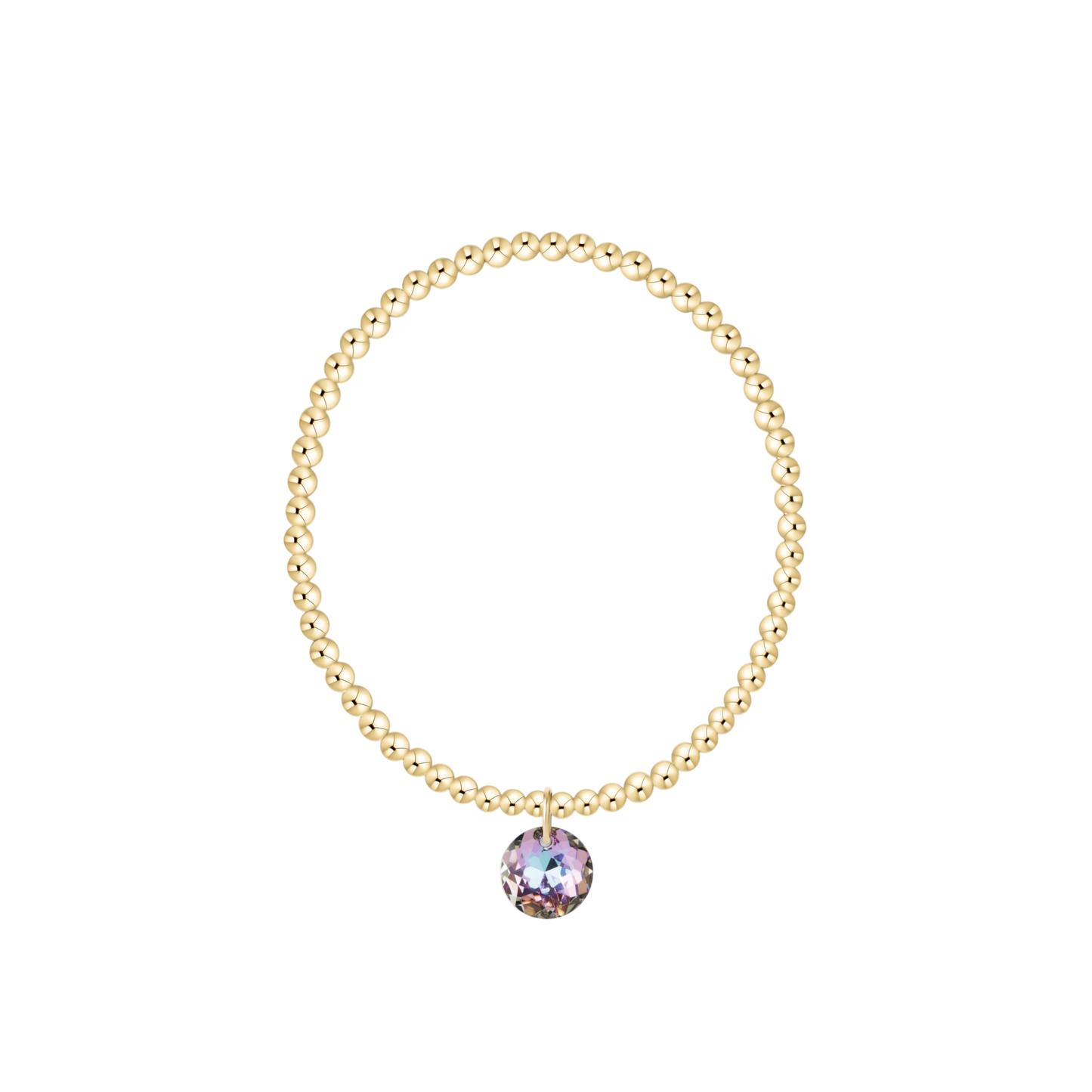 Classic Gold 3mm Bracelet - Reflection Charm