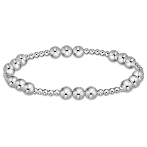 Classic Joy Pattern 6mm Bead Bracelet - Sterling