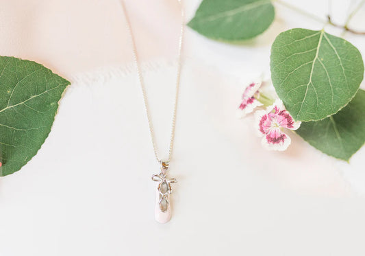 Children's Sterling Silver Pink Ballet Slipper Necklace