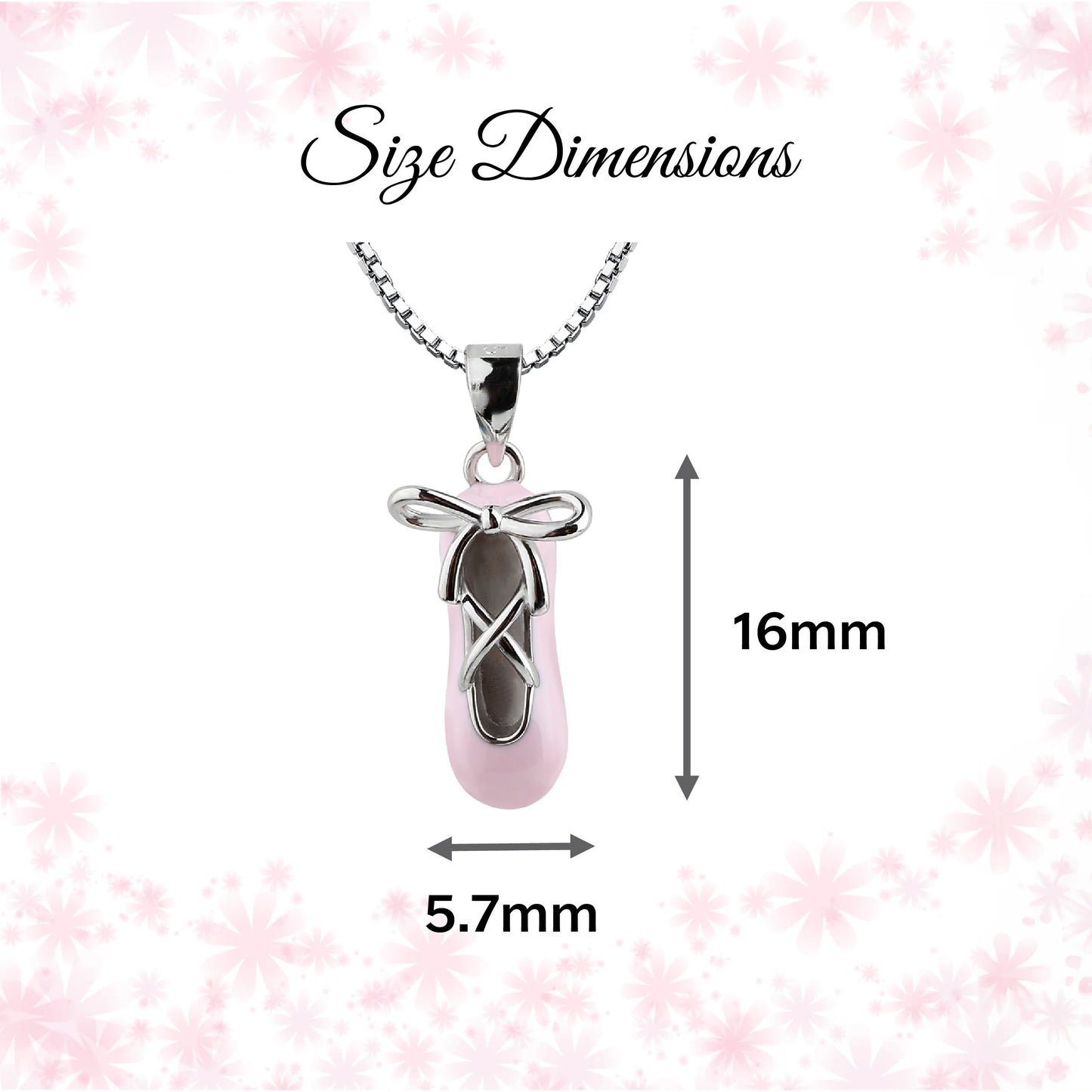 Children's Sterling Silver Pink Ballet Slipper Necklace