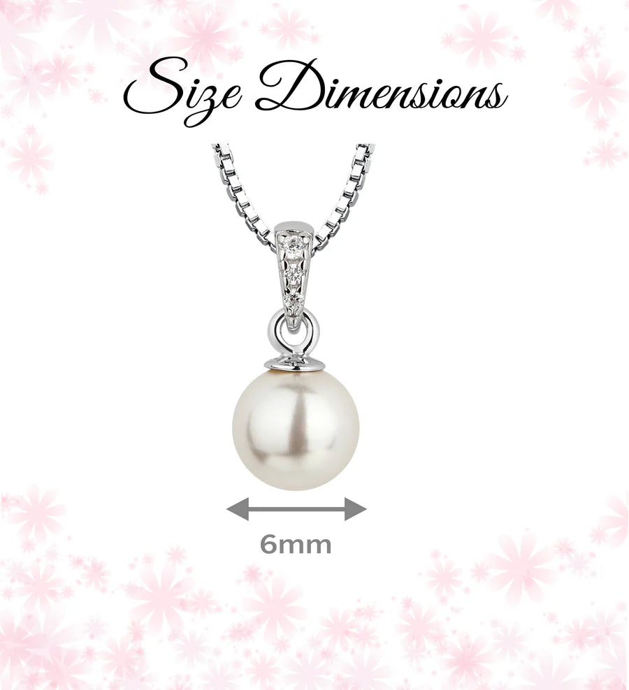 Children's Sterling Silver White Pearl Necklace