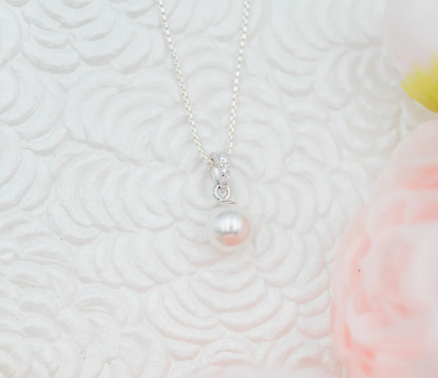 Children's Sterling Silver White Pearl Necklace