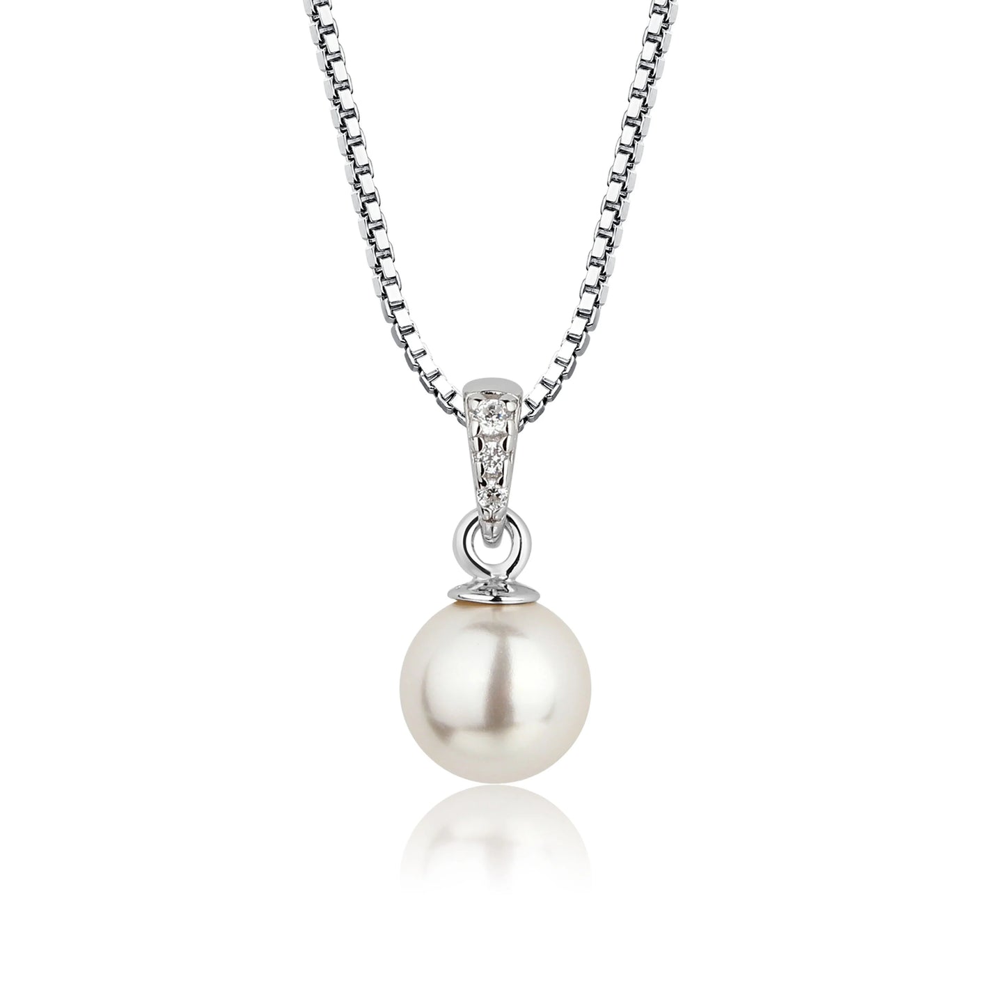 Children's Sterling Silver White Pearl Necklace