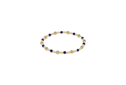 Dignity Sincerity Pattern 4mm Bead Bracelet - Lapis