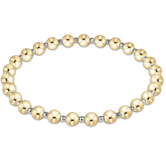 Bright Silver Faceted Hematite Grateful Pattern 5mm Bead Bracelet