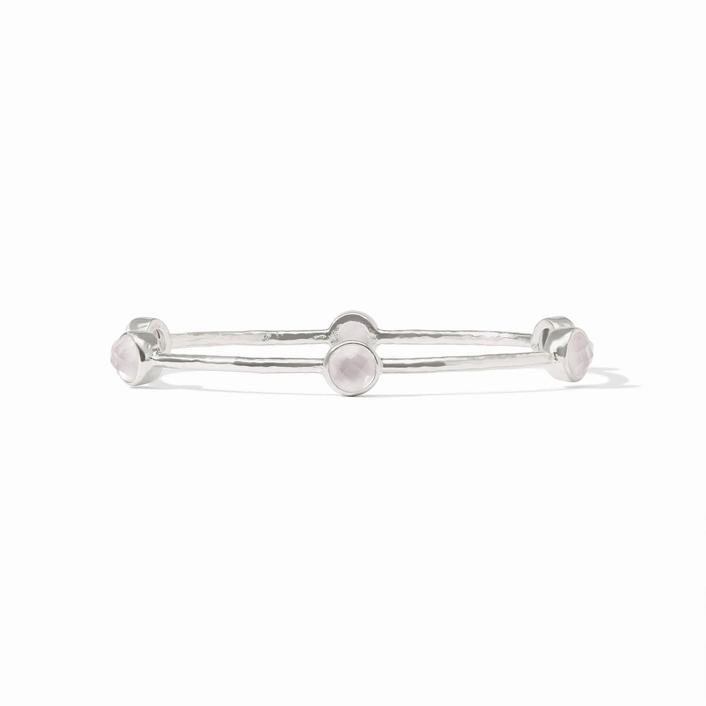 Milano Silver Luxe Bangle - Iridescent Clear Crystal