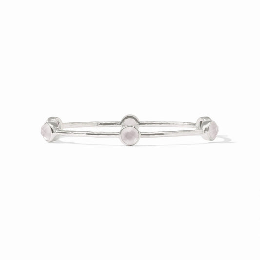 Milano Silver Luxe Bangle - Iridescent Clear Crystal