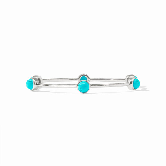 Milano Silver Luxe Bangle - Turquoise Blue