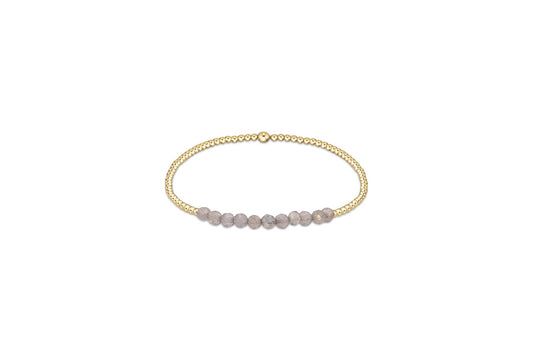 Gold Bliss 2mm Bead Bracelet - Labradorite