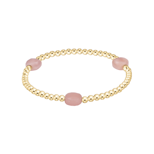 Admire Gem 3mm Gold Bracelet- Pink Opal