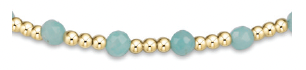 Gemstone Gold Sincerity Pattern 3mm Bead Bracelet - Amazonite