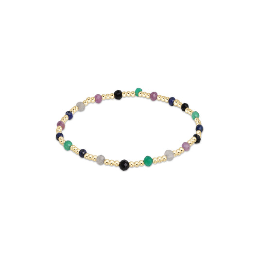 Gemstone Gold Sincerity Pattern 3mm Bead Bracelet - Hot Mess Fall Winter