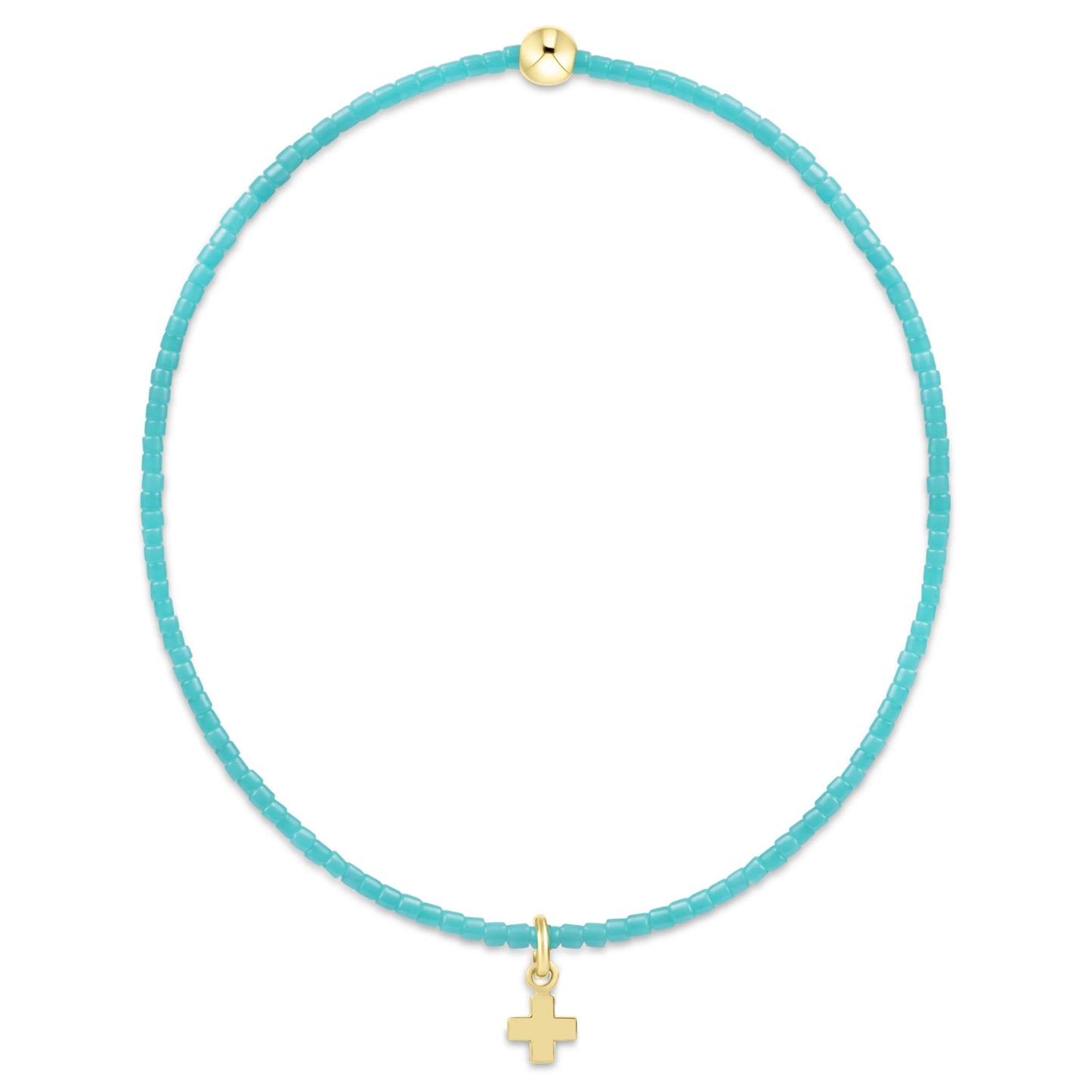 Hope Classic Turquoise Bracelet - Signature Cross Small Gold Charm