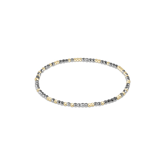 Hope Unwritten Bright Silver Faceted Hematite 2mm Bead Bracelet