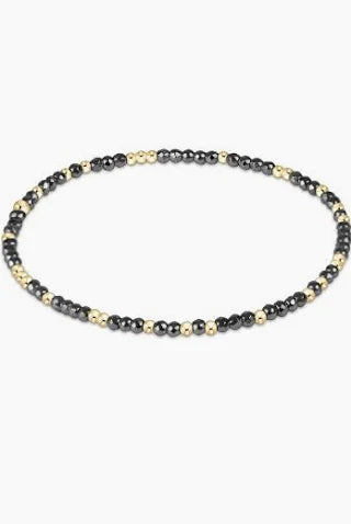Hope Unwritten Silver Faceted Hematite 2mm Bead Bracelet
