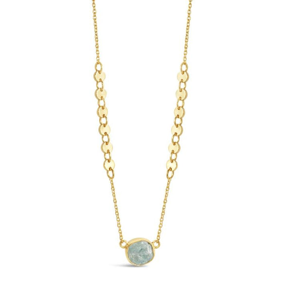 Blue Lagoon Aquamarine Necklace by Camille Kostek - 14k Gold Vermeil