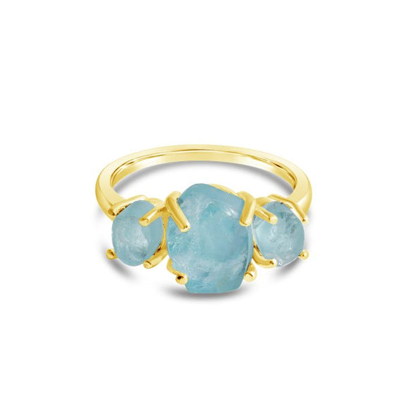 Bostonian Raw Aquamarine Ring by Camille Kostek - 14k Gold Vermeil