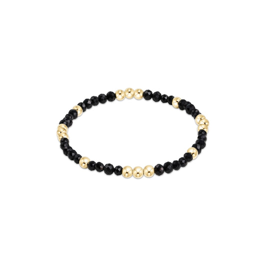 Worthy Pattern 3mm Bead Bracelet - Faceted Onyx