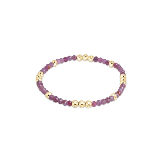 Worthy Pattern 3mm Bead Bracelet - Ruby