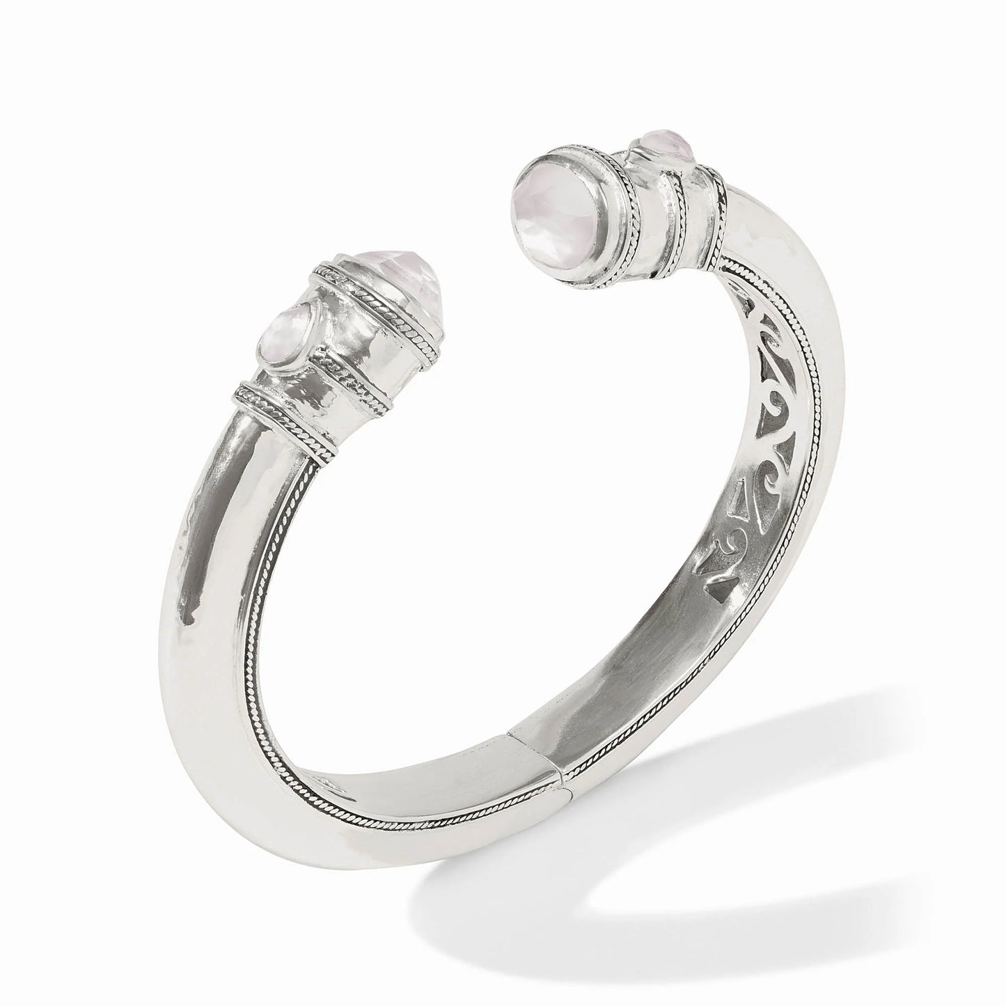 Cannes Silver Demi Cuff - Iridescent Clear Crystal