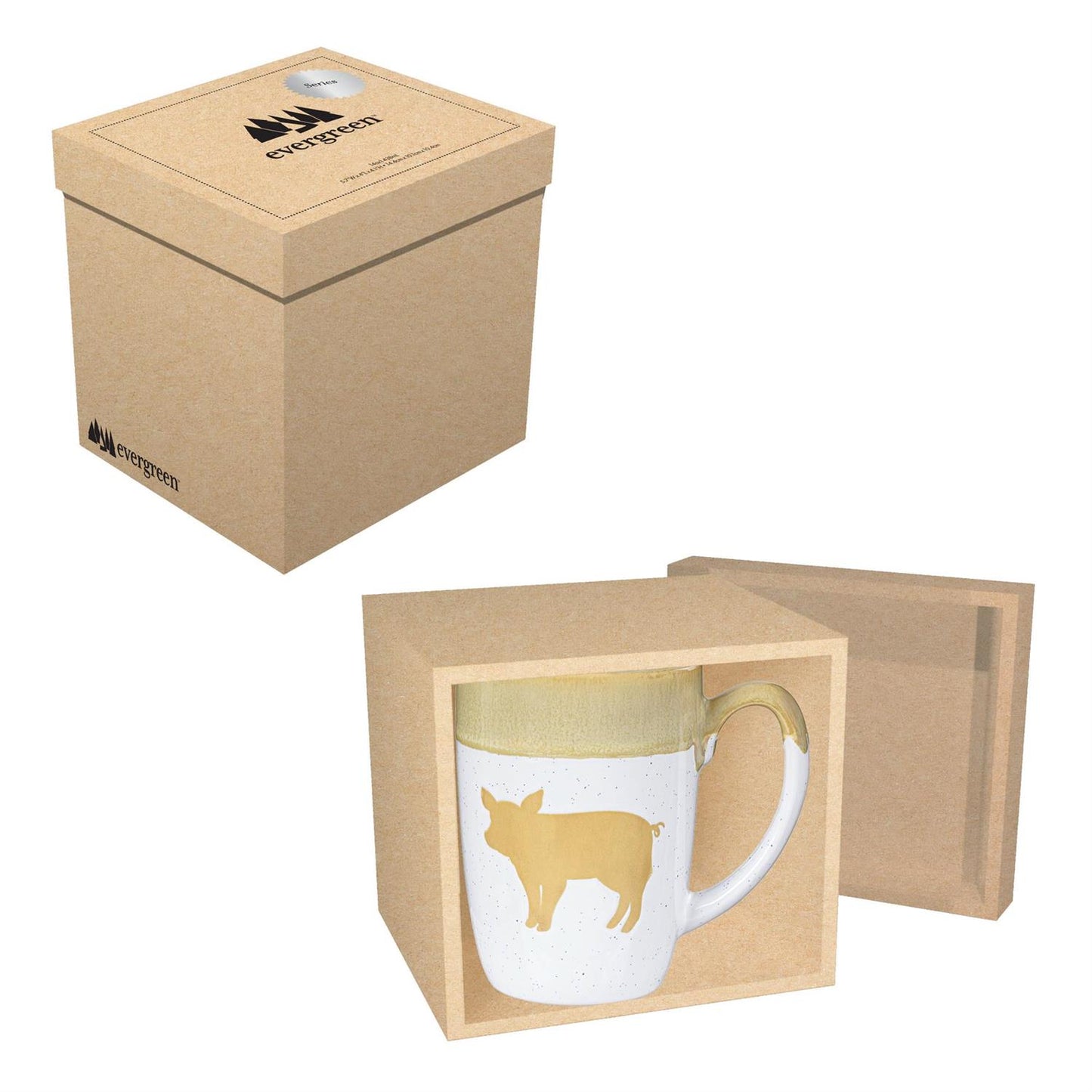 Petal & Plow Coffee Cup Ceramic Artisanal - Farm Pig Yellow (14oz)