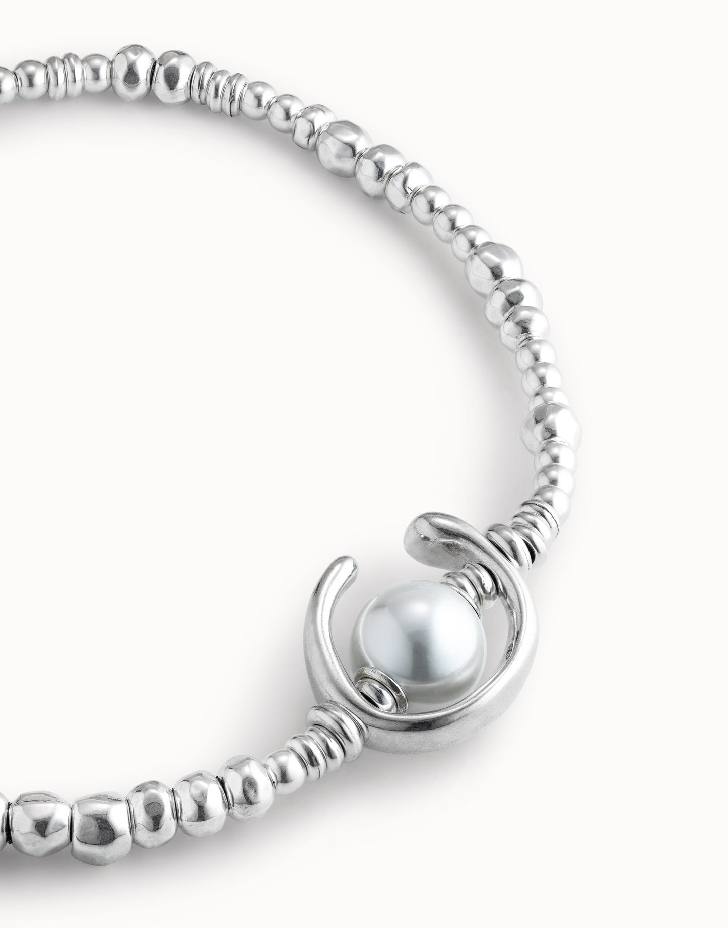 Short necklace with pearl - Silver