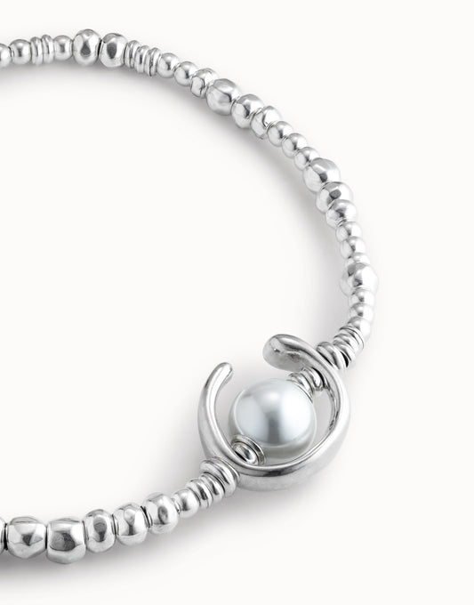 Short necklace with pearl - Silver