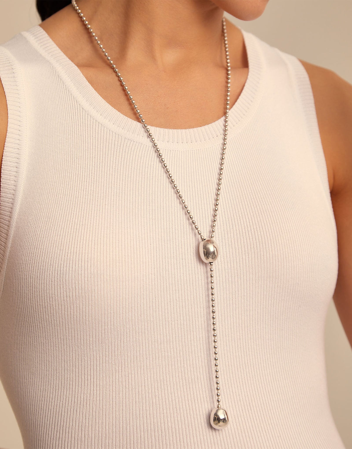 Lonely Planet - Long adjustable chain necklace - Silver