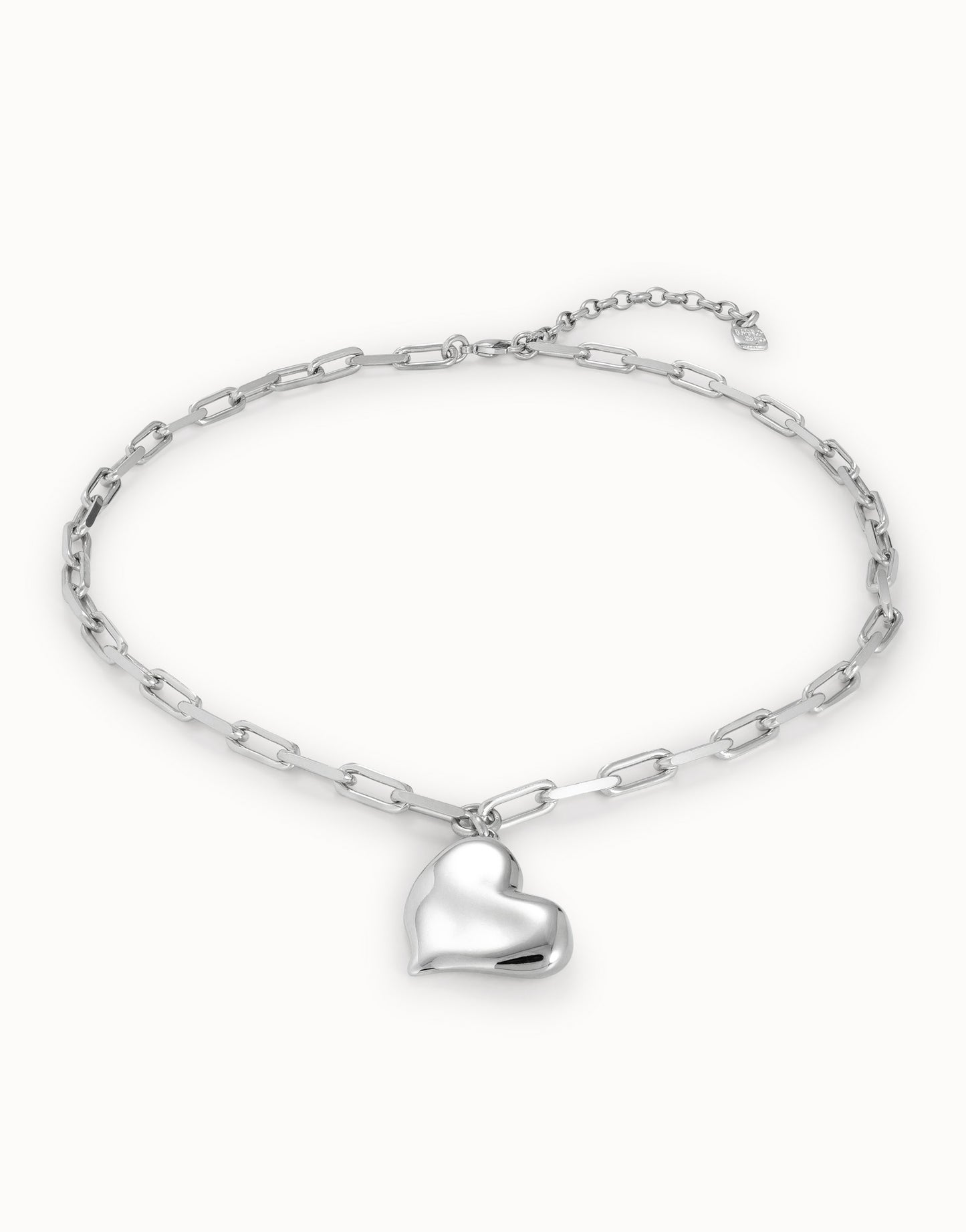 Heartbeat - Link chain necklace with heart - Silver