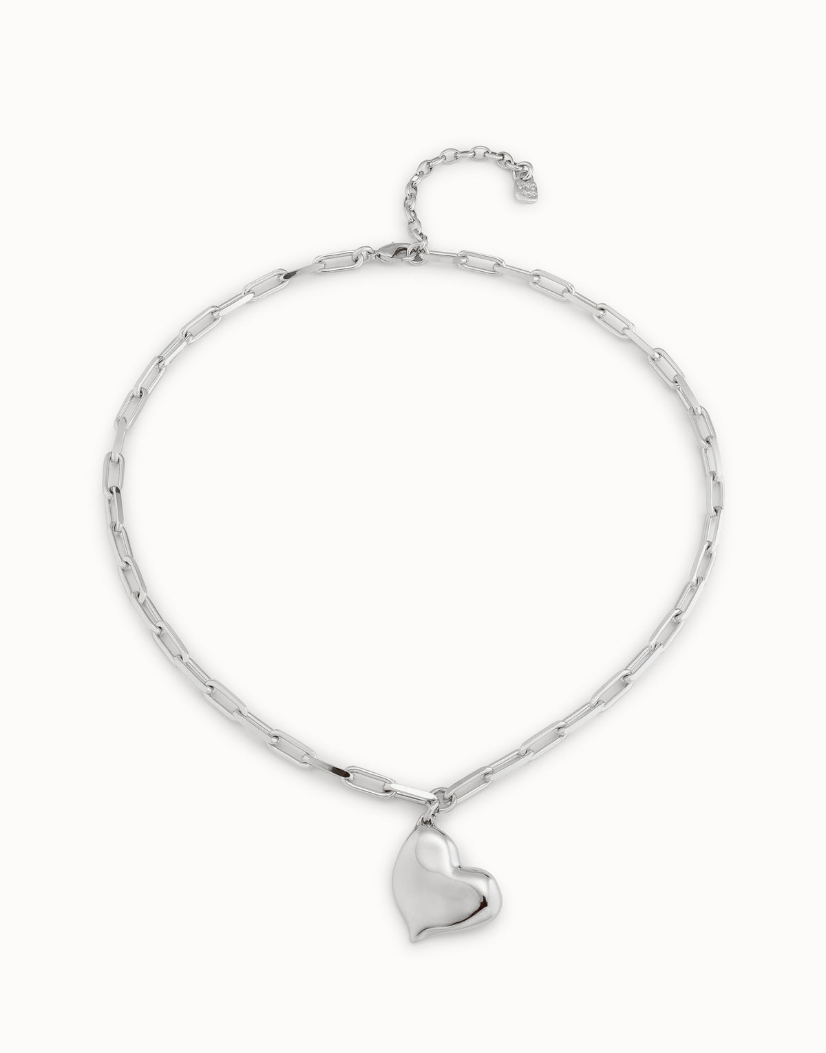 Heartbeat - Link chain necklace with heart - Silver
