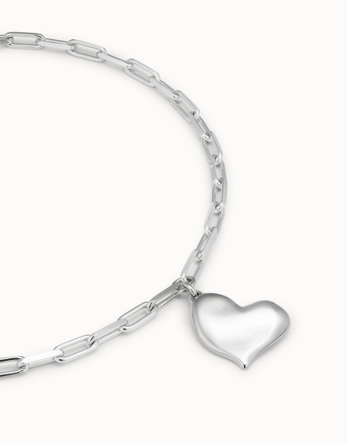 Heartbeat - Link chain necklace with heart - Silver