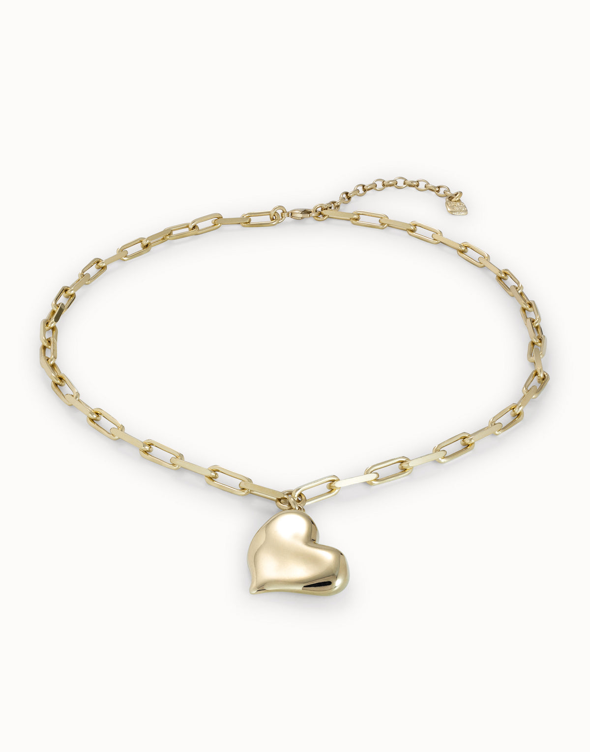 Heartbeat - Link chain necklace with heart - Gold