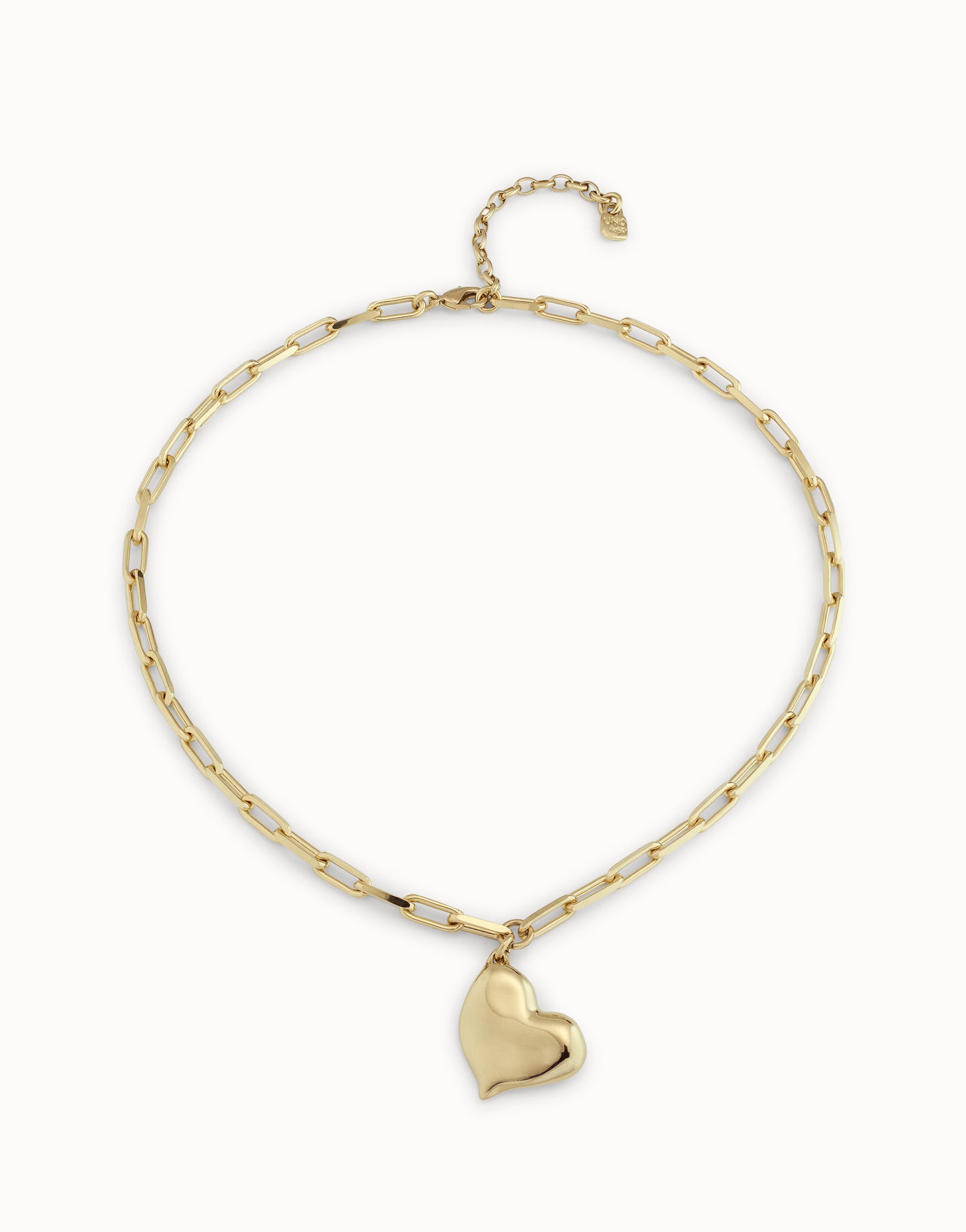 Heartbeat - Link chain necklace with heart - Gold