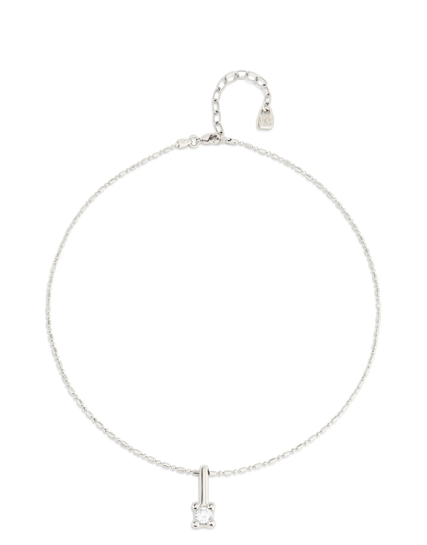Divine - Short chain necklace with white cubic zirconia - Silver