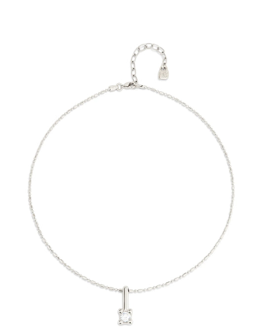 Divine - Short chain necklace with white cubic zirconia - Silver