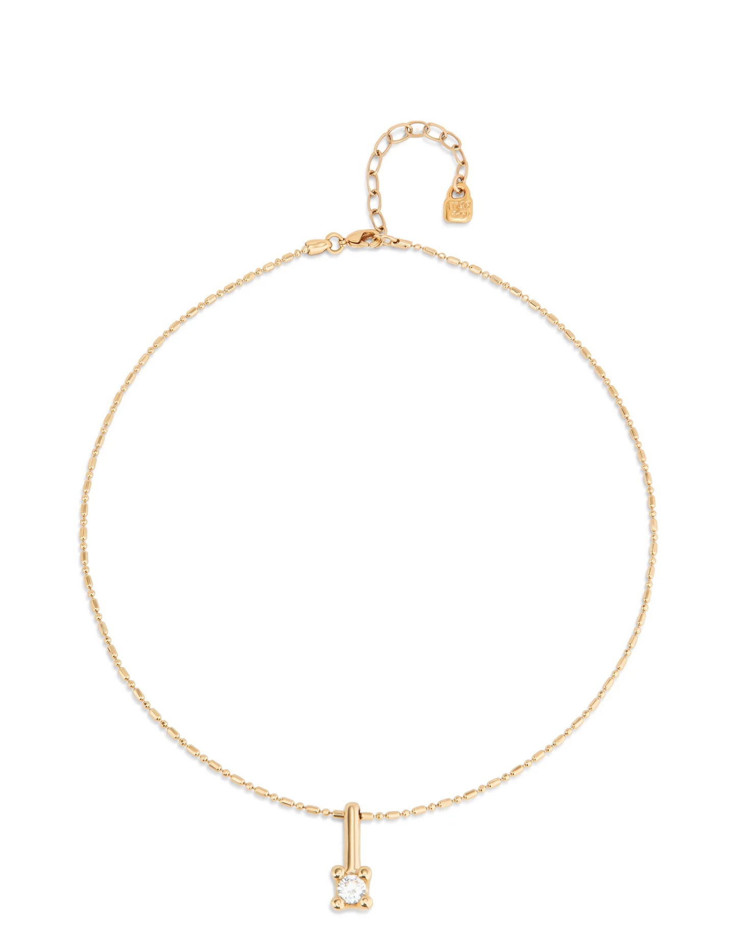 Divine - Short chain necklace with white cubic zirconia - Gold