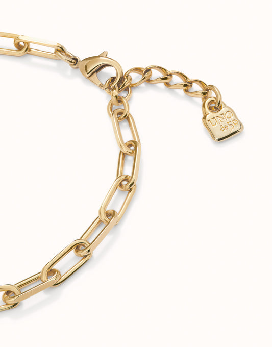 Short oval link chain necklace - Gold