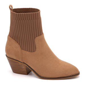Crackling Ankle Boots - Camel Suede