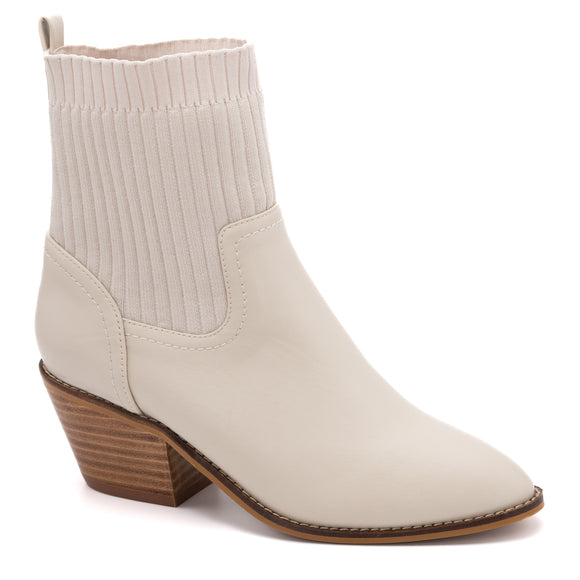 Crackling Ankle Boots - Ivory