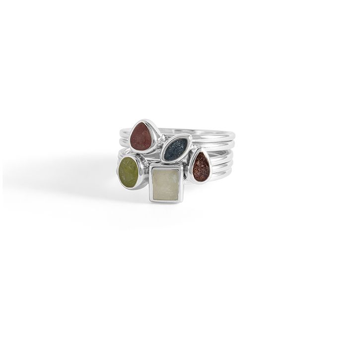 Geometric Stacker Ring - Teardrop