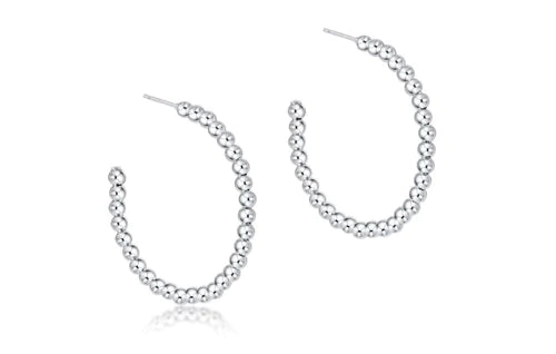 Beaded Classic Post 1.25" Hoop - 3mm Sterling