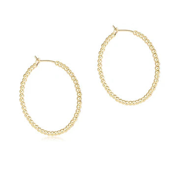 Beaded Gold 1.25" Hoop - 2mm Bead Gold