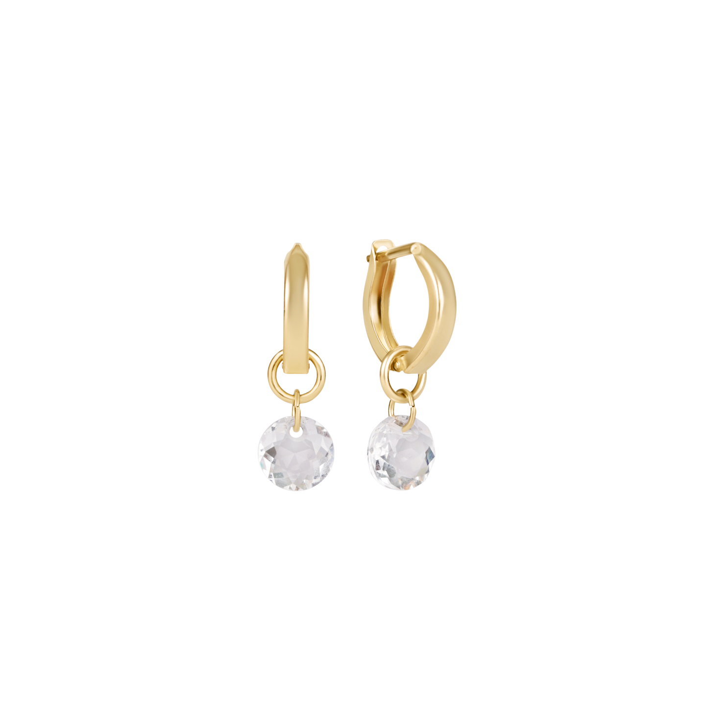 Huggie Gold 0.5" Hoop - Reflection Small Charm